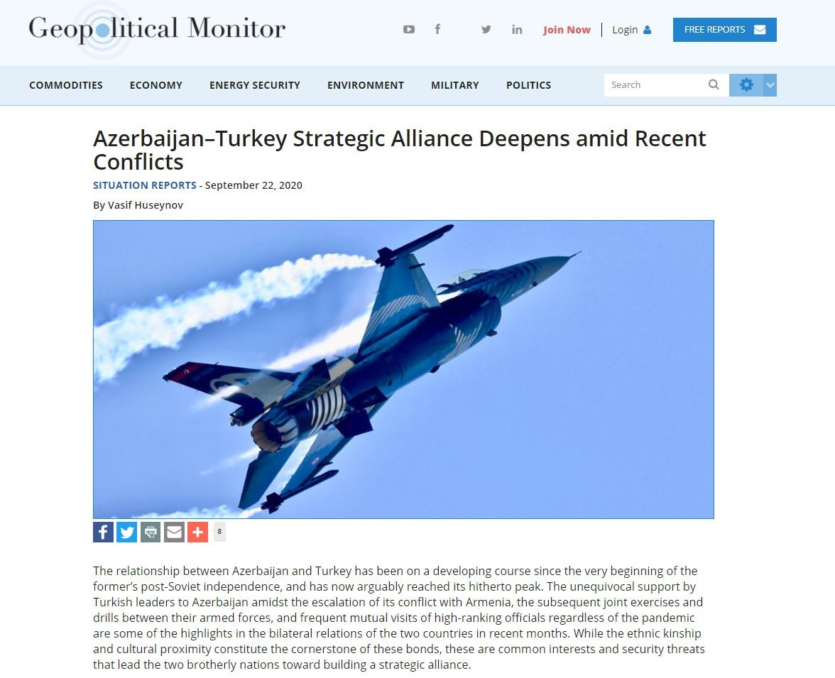 Azerbaijan–Turkey Strategic Alliance Deepens amid Recent Conflicts