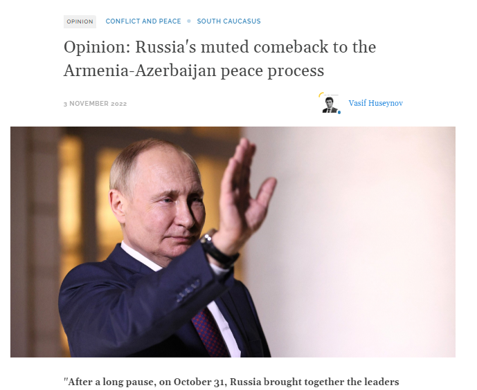 Opinion: Russia's muted comeback to the Armenia-Azerbaijan peace process
