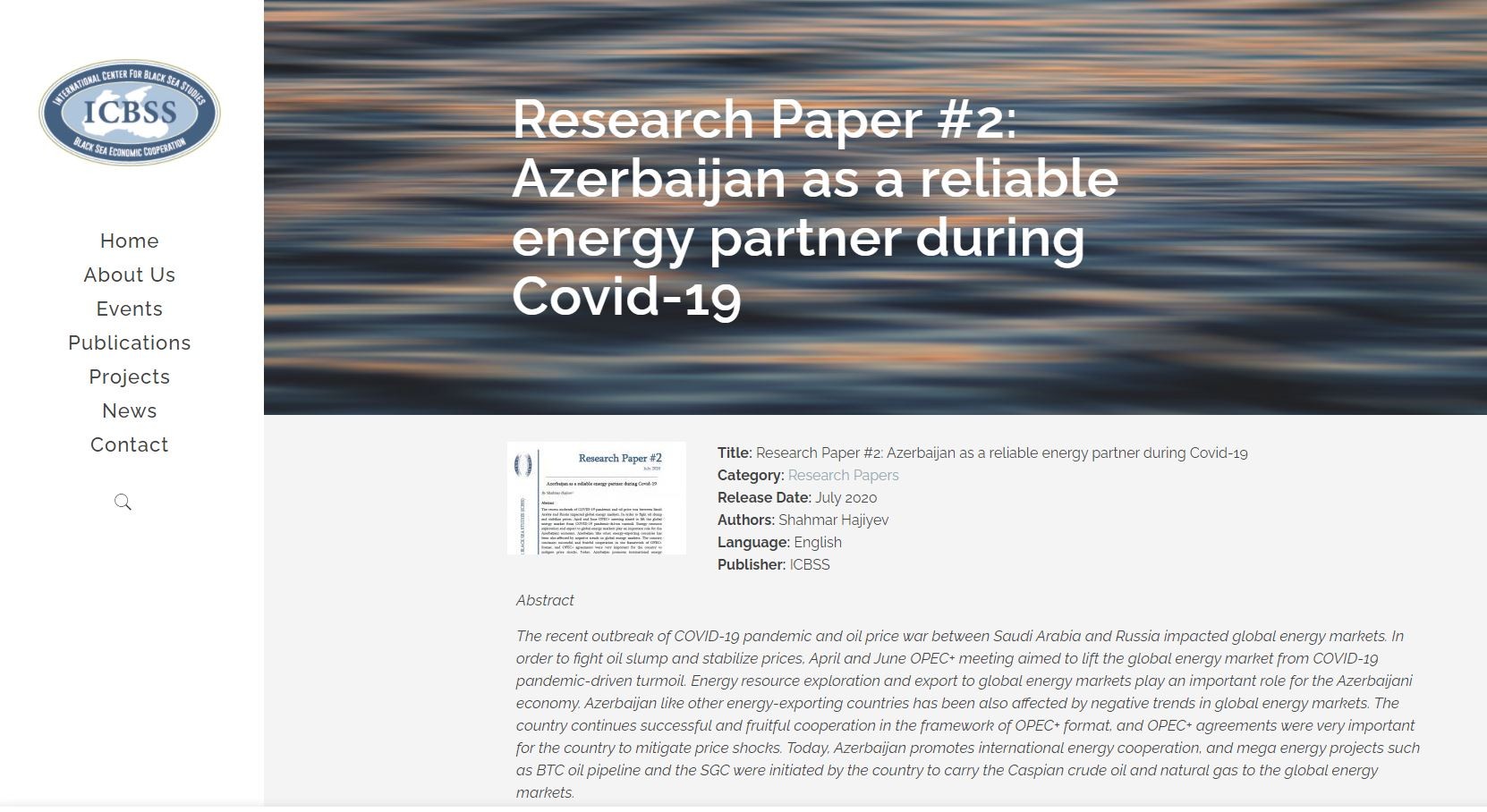 Azerbaijan as a reliable energy partner during Covid-19