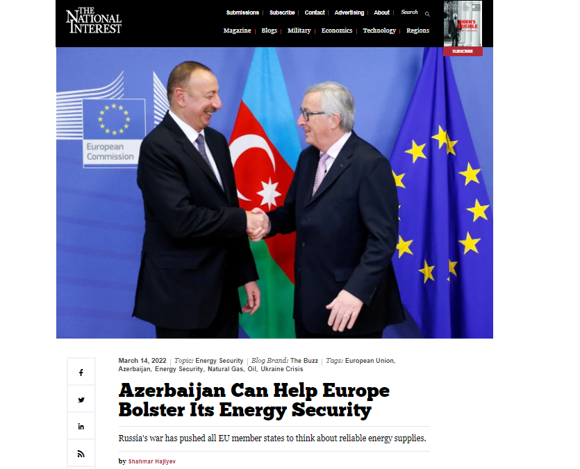 Azerbaijan can help Europe bolster its energy security