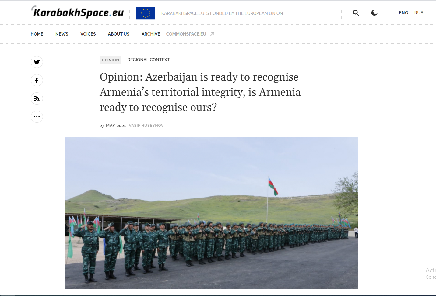 Opinion: Azerbaijan is ready to recognise Armenia’s territorial integrity, is Armenia ready to recognise ours?